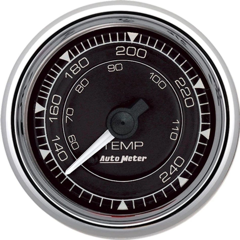 AutoMeter Water Temperature Gauge - Chrono Series - 100-240 psi - Mechanical - Full Sweep - 2-1/16 in Diameter - Black Face - Each