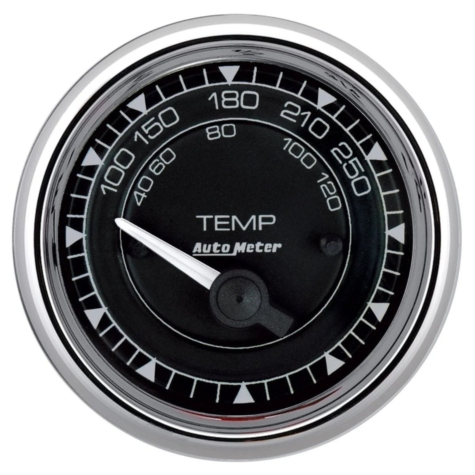 AutoMeter Water Temperature Gauge - Chrono Series - 100-250 psi - Electric - Short Sweep - 2-1/16 in Diameter - Black Face - Each