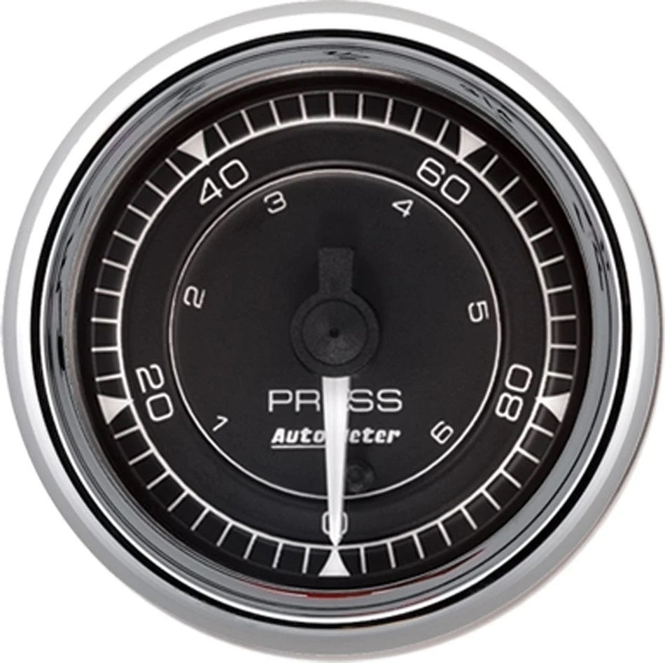 AutoMeter Oil Pressure Gauge - Chrono Series - 0-100 psi - Electric - Full Sweep - 2-1/16 in Diameter - Black Face - Each