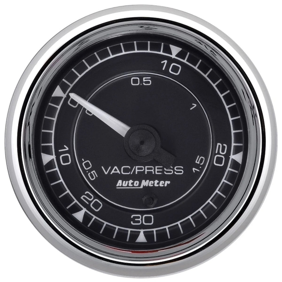 AutoMeter Boost / Vacuum Gauge - Chrono Series - 0-30 psi - Electric - 2-1/16 in Diameter - Black Face - Each