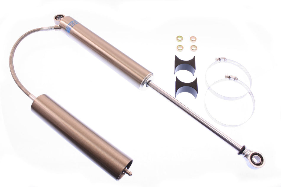 Bilstein Shock - 7100 Series - Monotube - Reservoir - 16.10 in Compressed / 27.68 in Extended - 2.00 in OD - R360-C80 Valve - Steel - Nickel Plated - Each