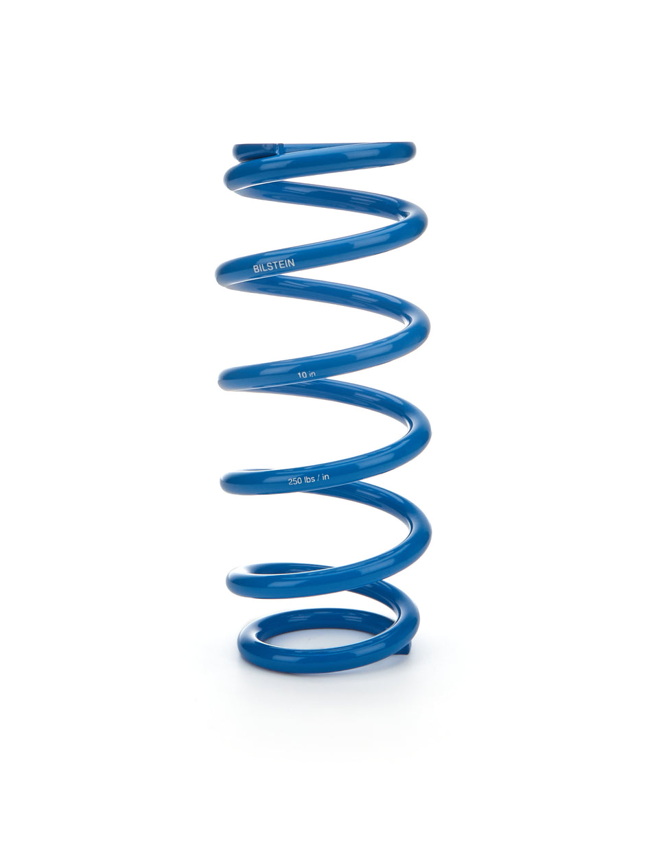 Bilstein Coil Spring - Coil-Over - 2.5 in ID - 10 in Length - 250 lb/in Spring Rate - Steel - Blue Powder Coat - Each