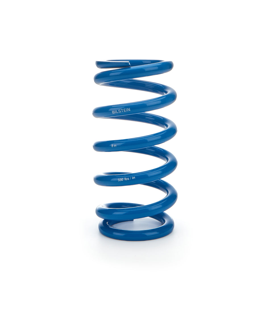 Bilstein Coil Spring - Coil-Over - 2.5 in ID - 8 in Length - 550 lb/in Spring Rate - Steel - Blue Powder Coat - Each