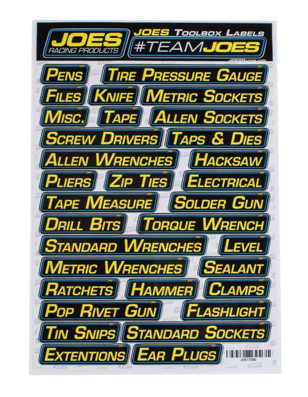 Joe's Racing Labels Toolbox